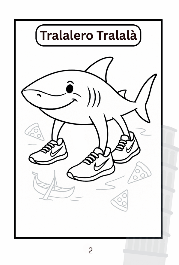 Italian Brainrot Colouring Book