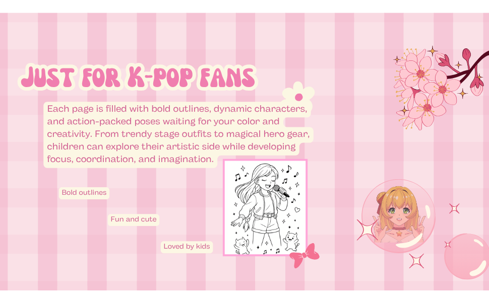 K-Pop Colouring Book for Kids Ages 6-12