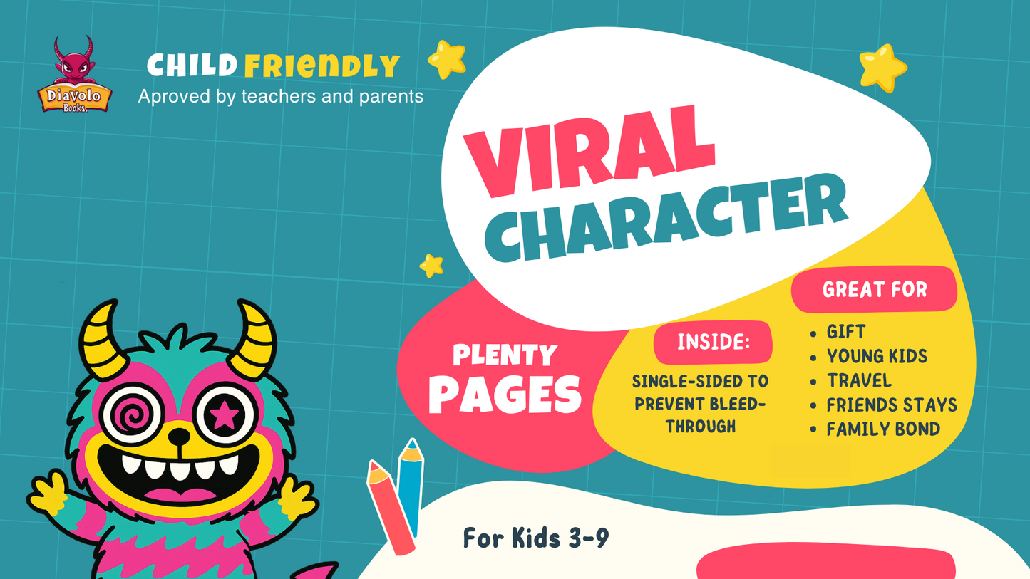 Babubu Coloring Book for Kids Ages 3-9: Cute & Silly Creature Adventures, Fun Activity & Creativity Workbook for Boys, Girls & Toddlers