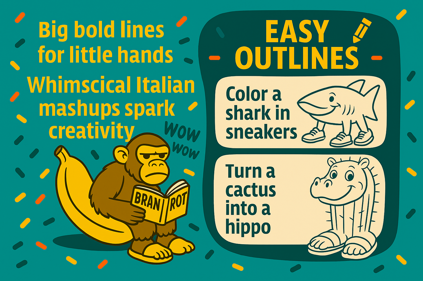 Italian Brainrot Colouring Book