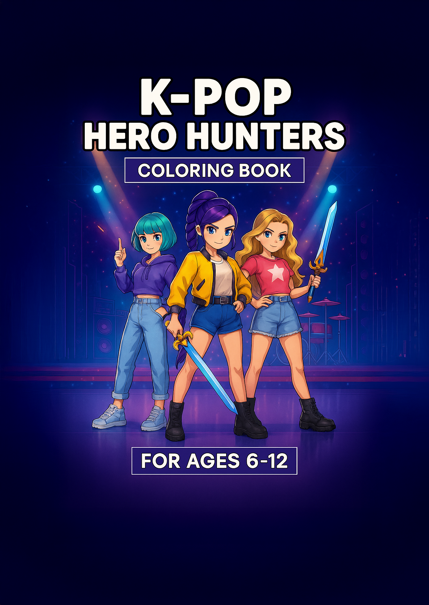 K-Pop Colouring Book for Kids Ages 6-12