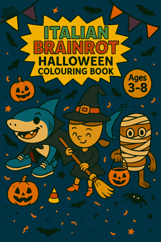 Italian Brainrot Halloween Colouring Book: Spooky Italian-Themed Kids  Colouring & Activity Book, Ages 3–8: Spooky Italian Characters to Colour  Halloween