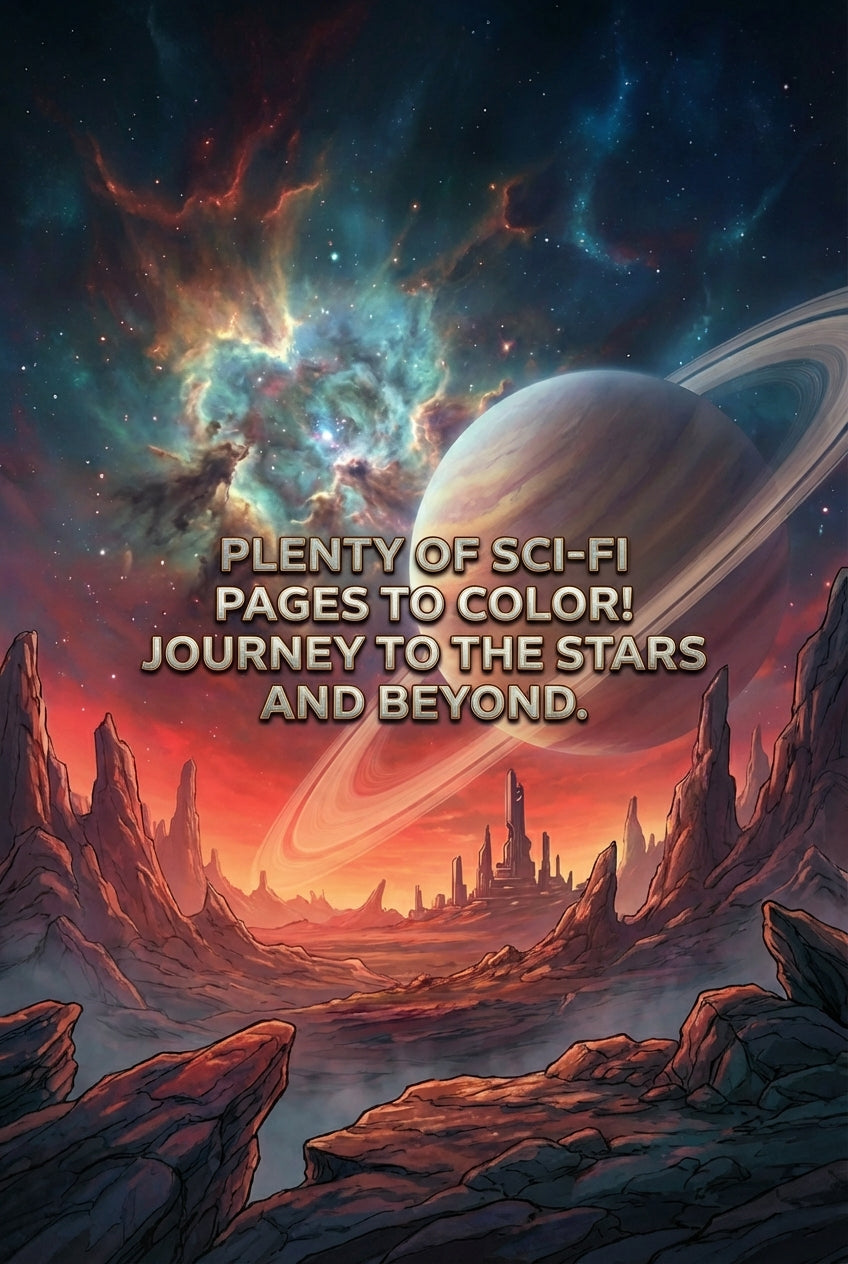 Galactic Explorers Coloring Adventure, The Ultimate Sci-Fi Coloring Collection