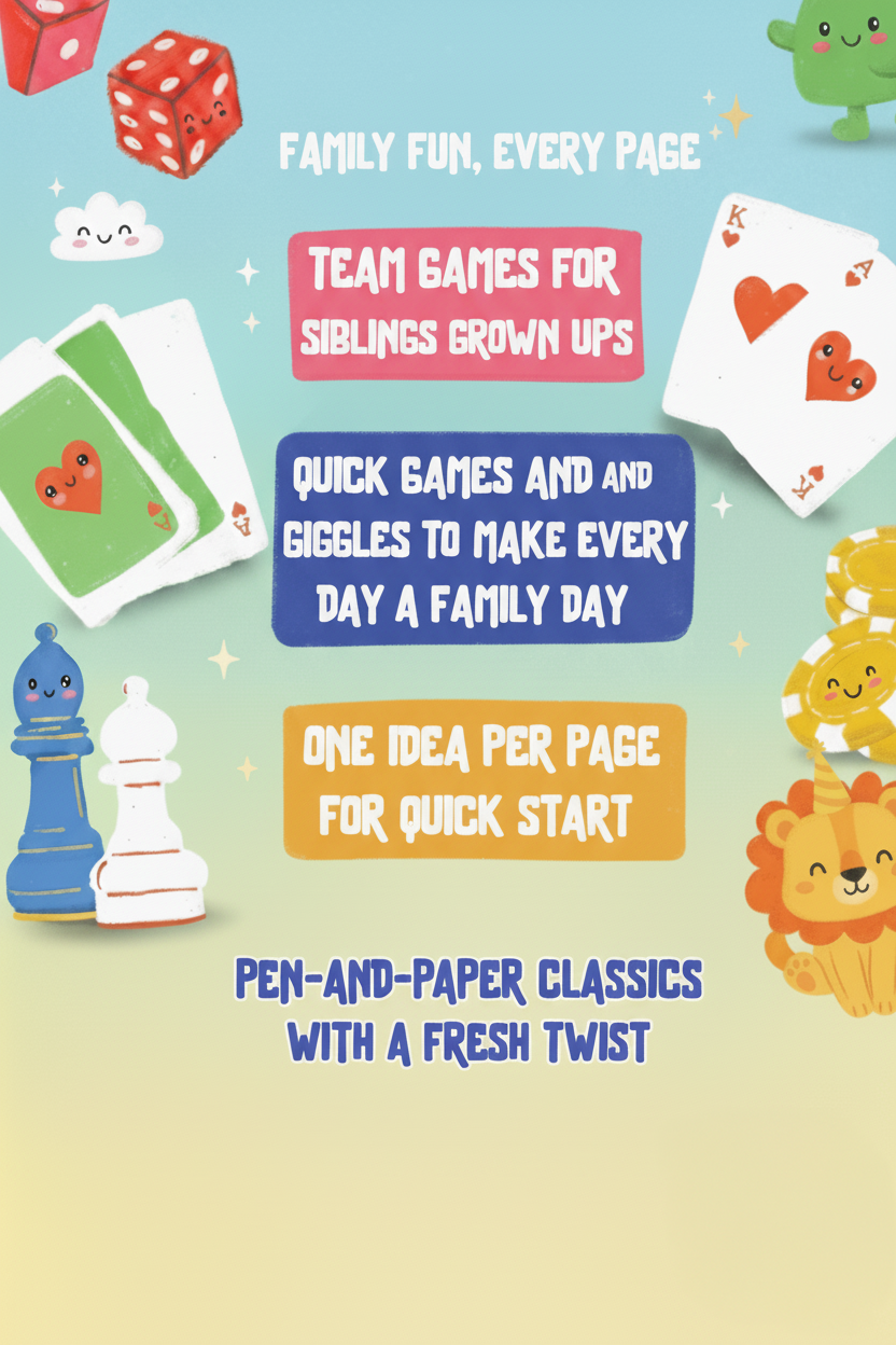 Family Game Book for Kids Ages 5–12 – Classic, Viral & Silly Games for Families, Parents & Siblings