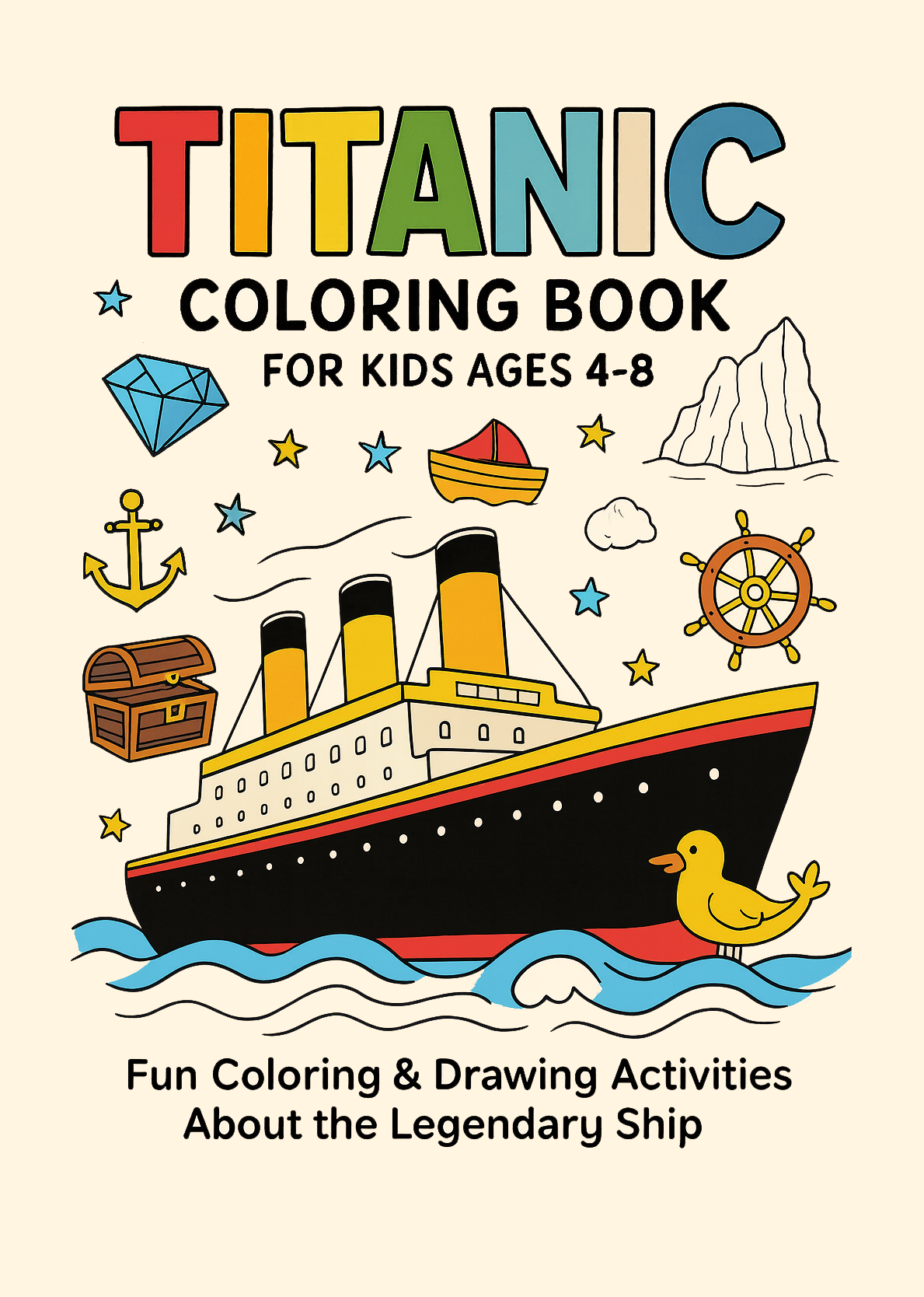 Titanic Coloring & Activity Book for Kids Ages 4-8: Fun Titanic Ship, Ocean Adventures, and History Facts to Color & Learn